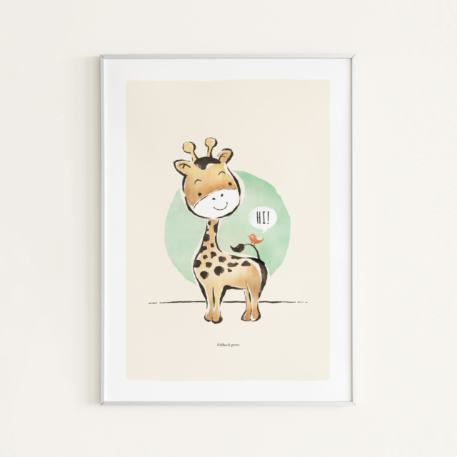 Kinderkamer poster met illustratie van een giraf