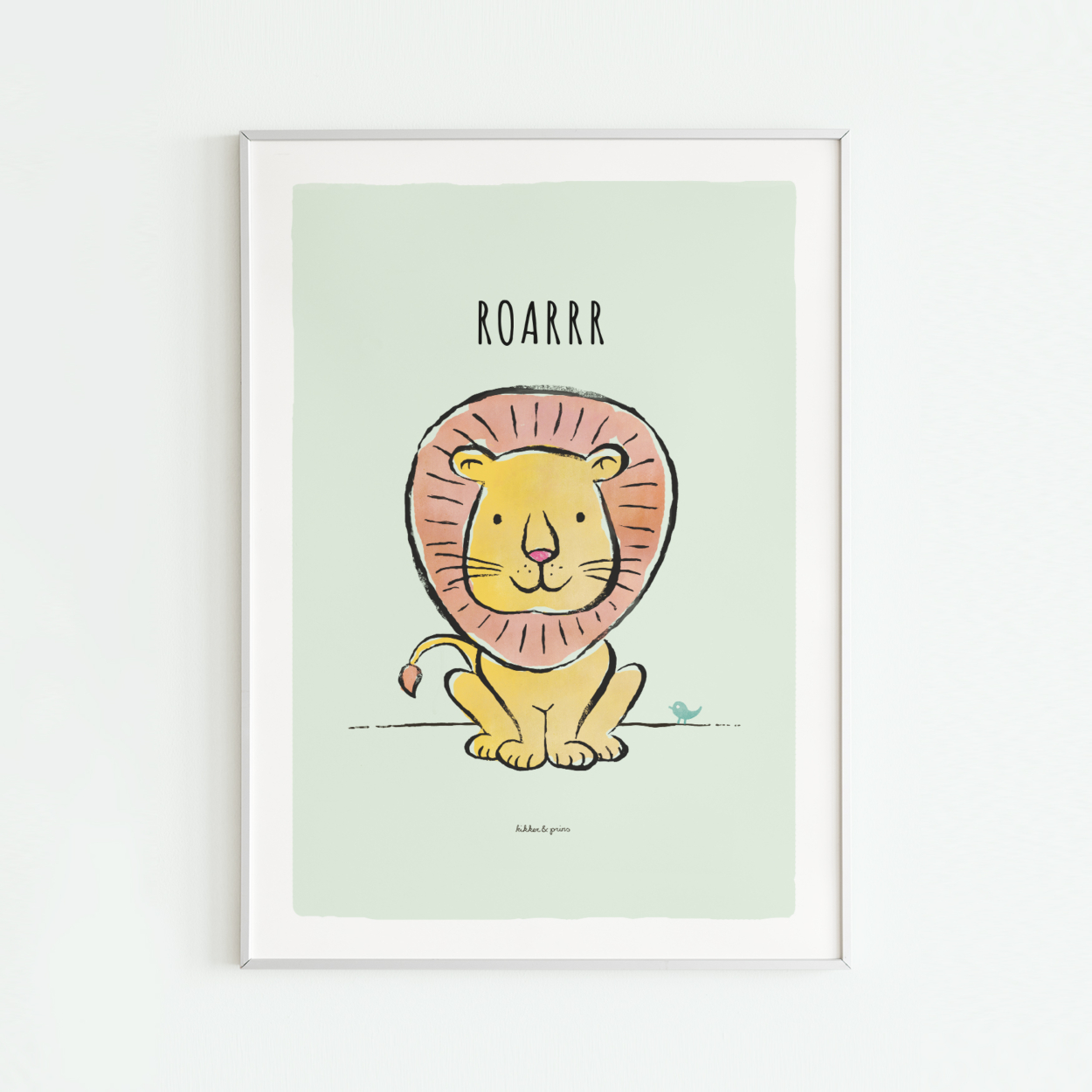 Kinderkamer poster met illustratie van een leeuw