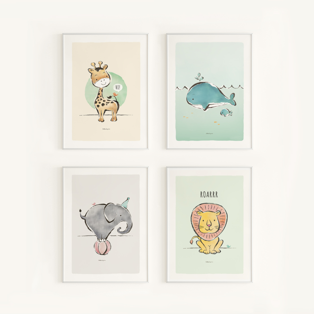 Kinderkamer dieren posters set van Kikker en Prins