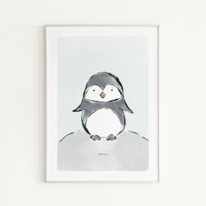 Kinderkamer poster met illustratie van pinguin