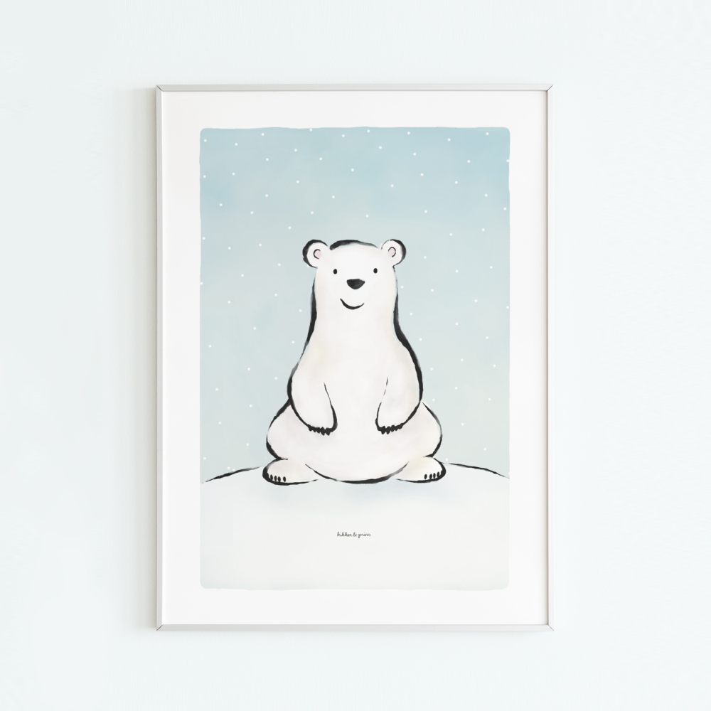 Kinderkamer poster met illustratie van een ijsbeer