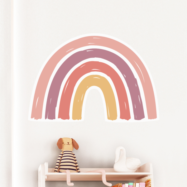 Kinderkamer muursticker met regenboog voor een meisjeskamer
