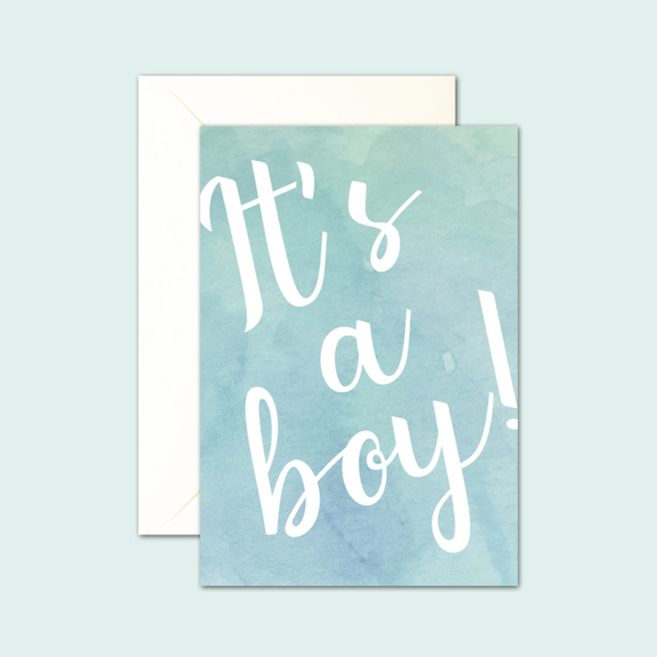 kaartje voor de geboorte van een jongen - van Kikker en Prins
