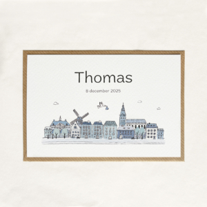 geboortekaartje Thomas - skyline - van Kikker & Prins